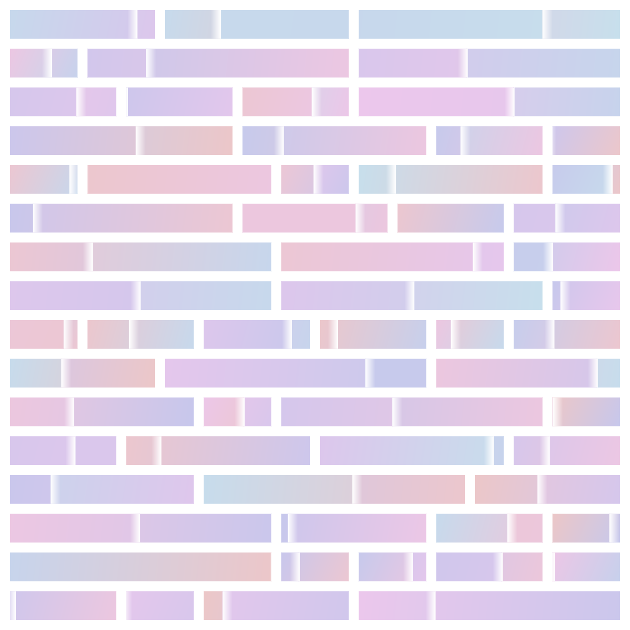 in search of: rectanugular search paths, in a grid, with gradients in pink, blue, and purple gradients
