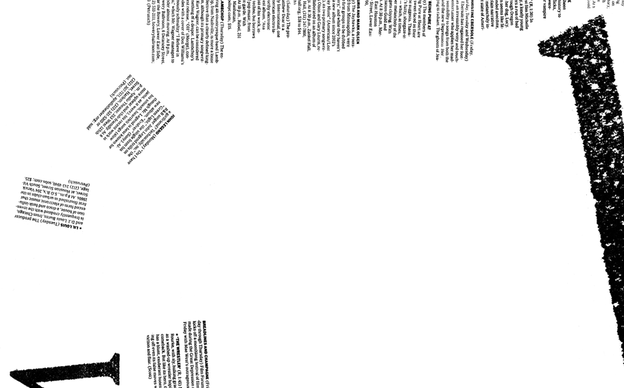 Photocopier collage with small, floating paragraphs moving from an abstract figure in the top right to the bottom of the page