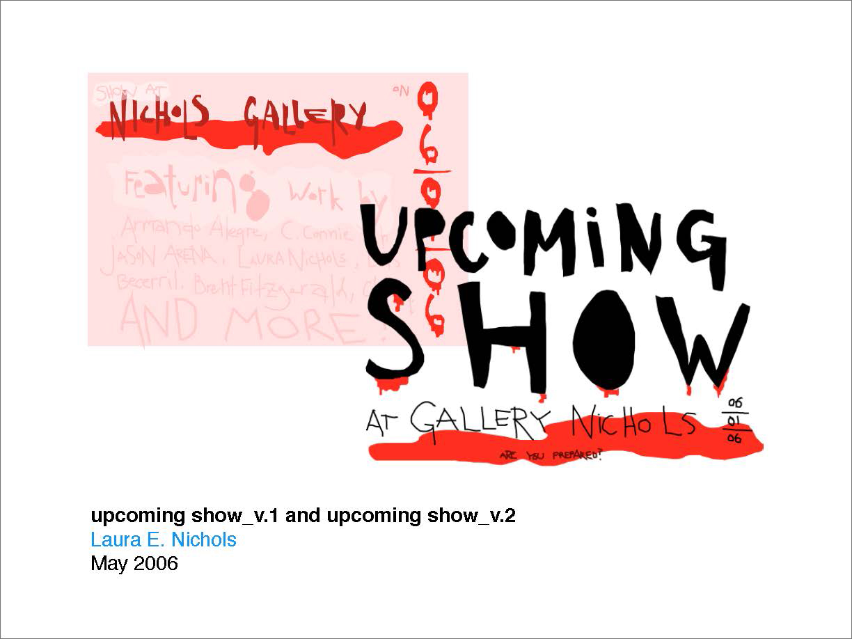 User drawing that advertises an upcoming show